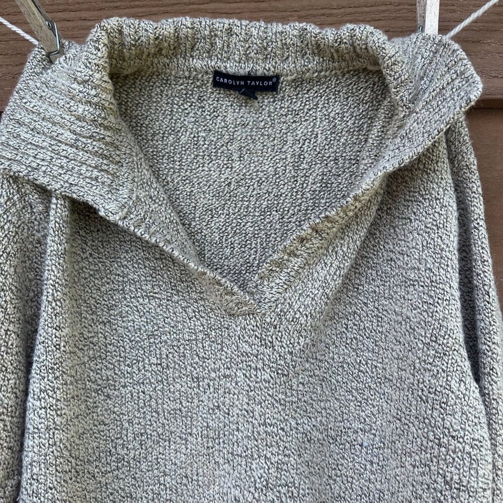 Vintage Carolyn Taylor Womens V-Neck Sweater Size L Gray Knit Acrylic Blend - Picture 6 of 7